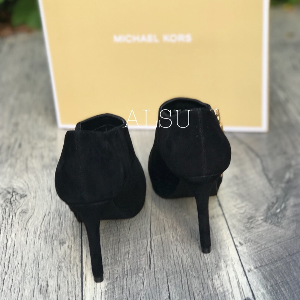 NWT Michael Kors Jillian Ankle Boot Suede Black W - Picture 3 of 7
